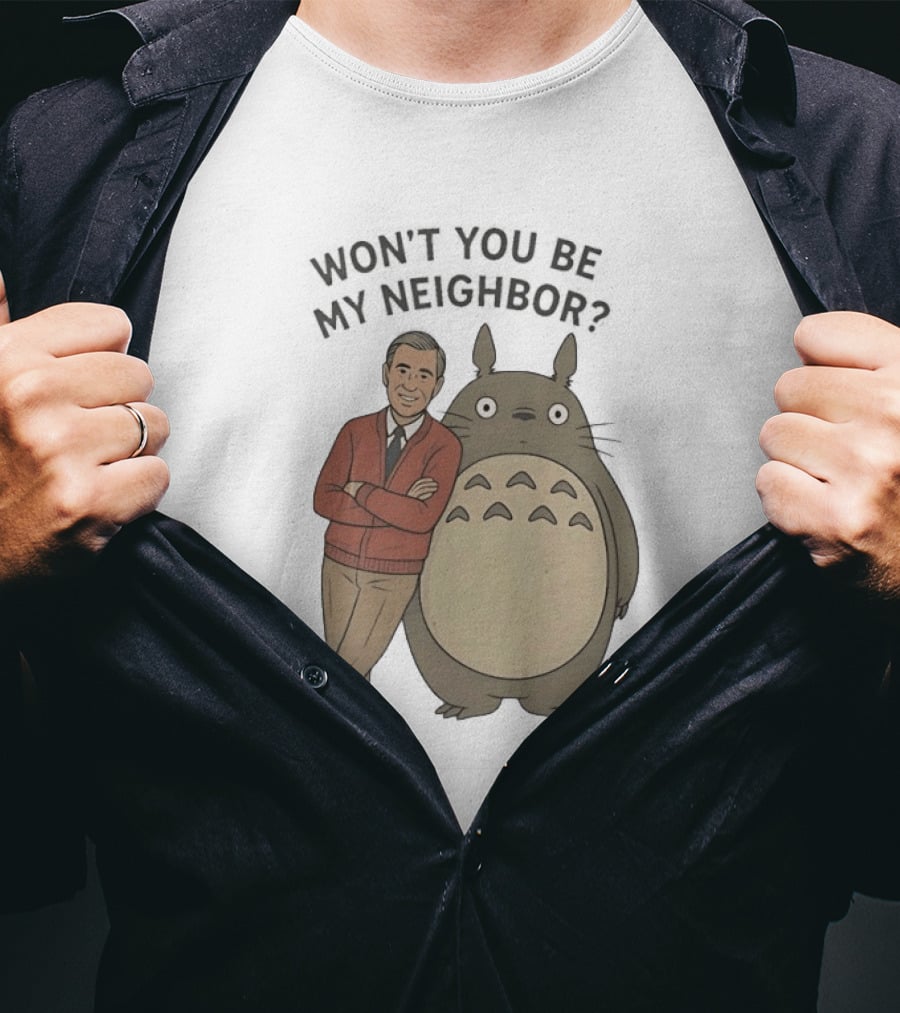 Totoro Won't You Be My Neighbor Mr. Rogers Mashup T-Shirt