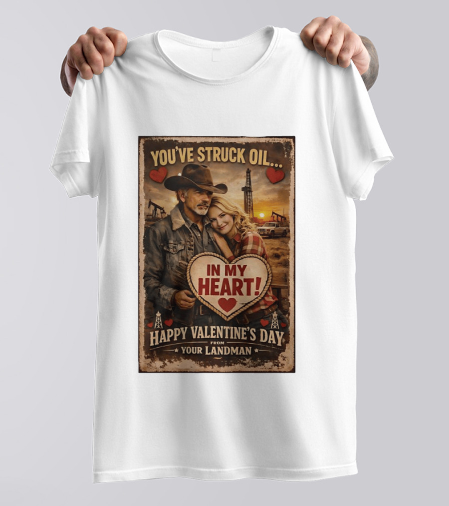 You've Struck Oil In My Heart Happy Valentine's Day From Your Landman T-Shirt