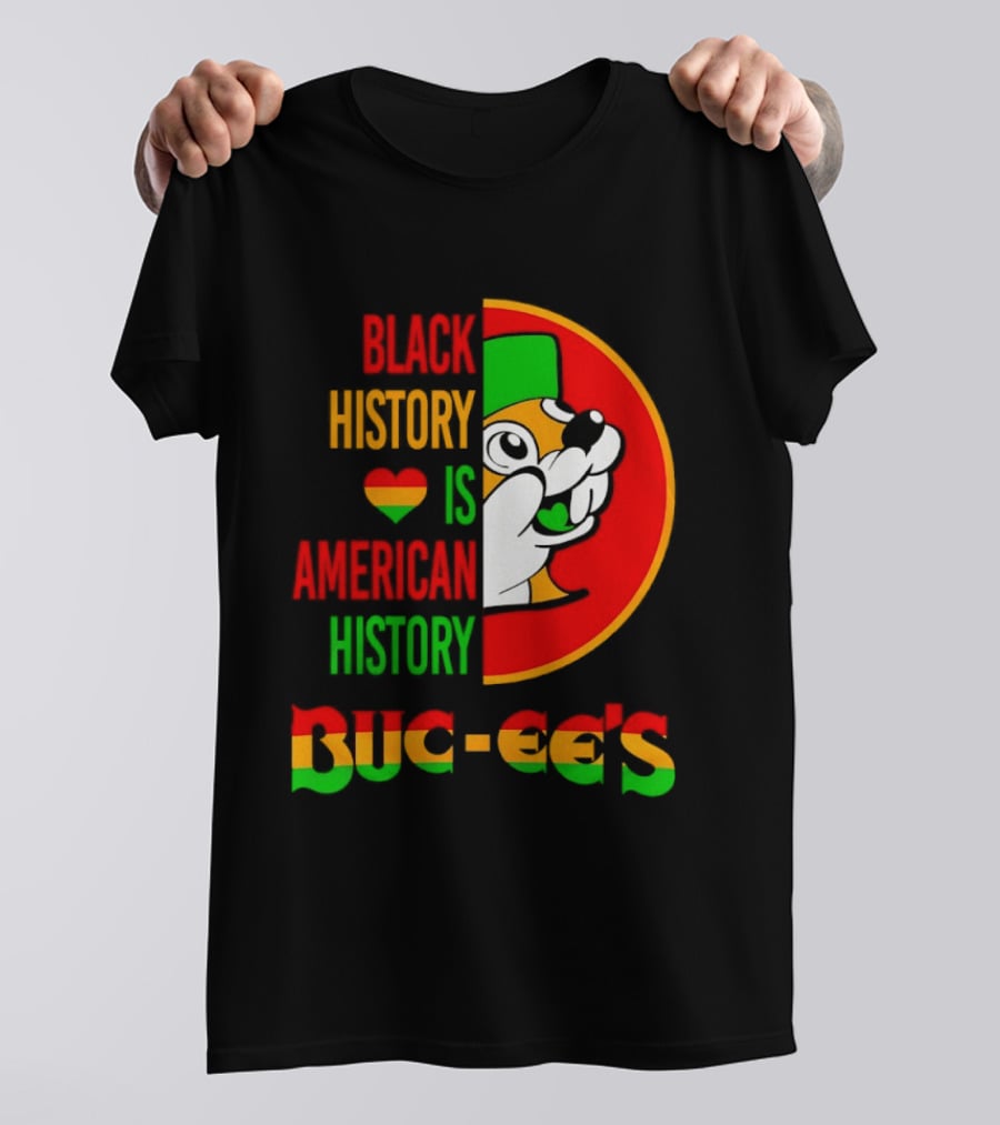 Buc Ee's Black History Is American History Heart Icon With Buc Ee's T-Shirt