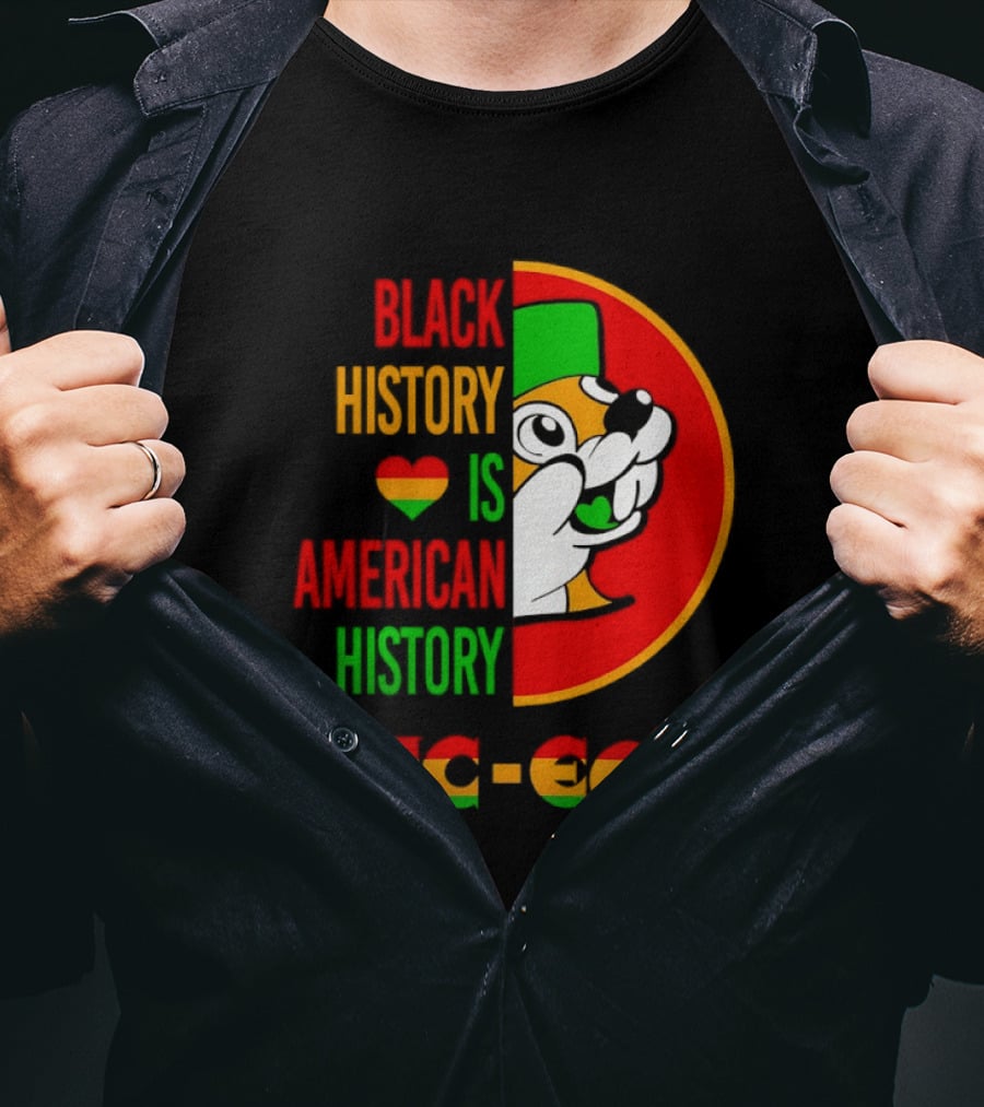 Buc Ee's Black History Is American History Heart Icon With Buc Ee's T-Shirt