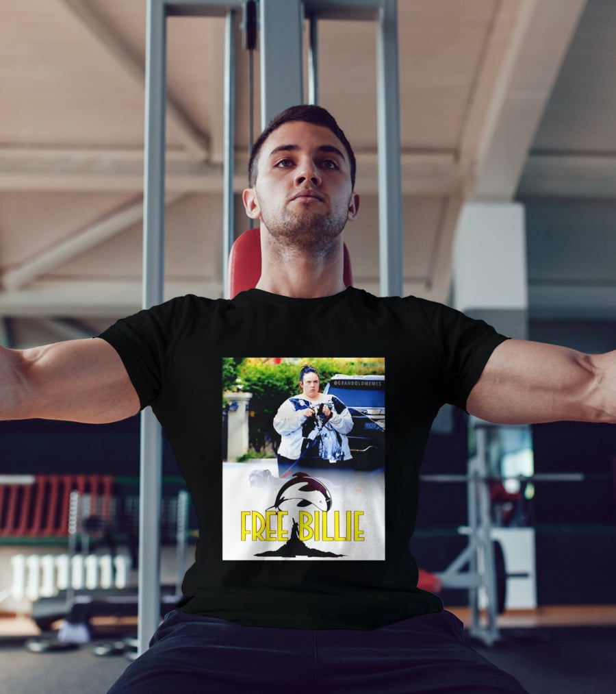 Free Billie Fat 2026 Meme Parody With Whale And Dog Walking T-Shirt