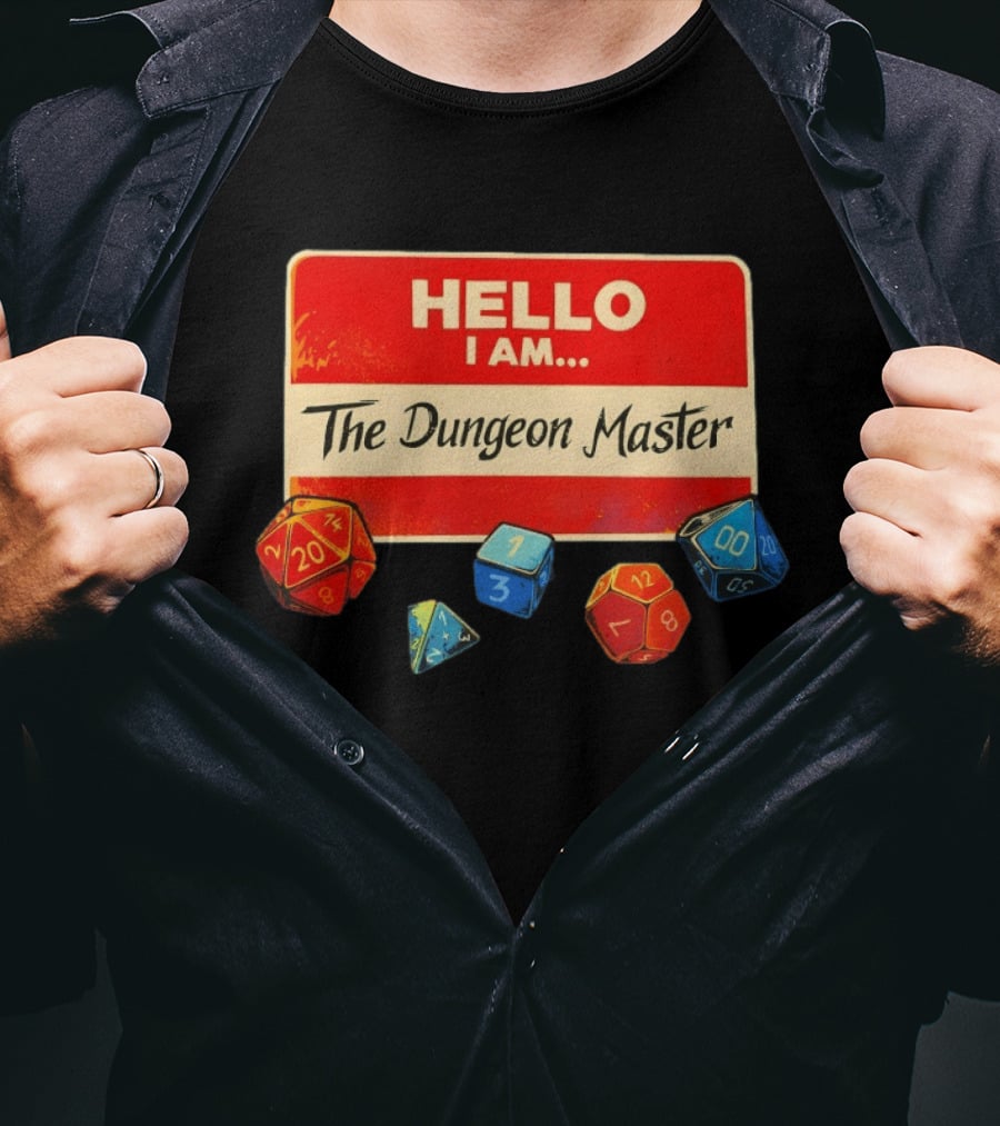 Hello I Am The Dungeon Master Dice RPG Gaming T-Shirt