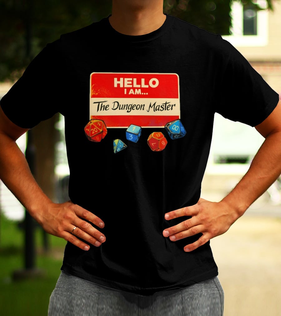 Hello I Am The Dungeon Master Dice RPG Gaming T-Shirt