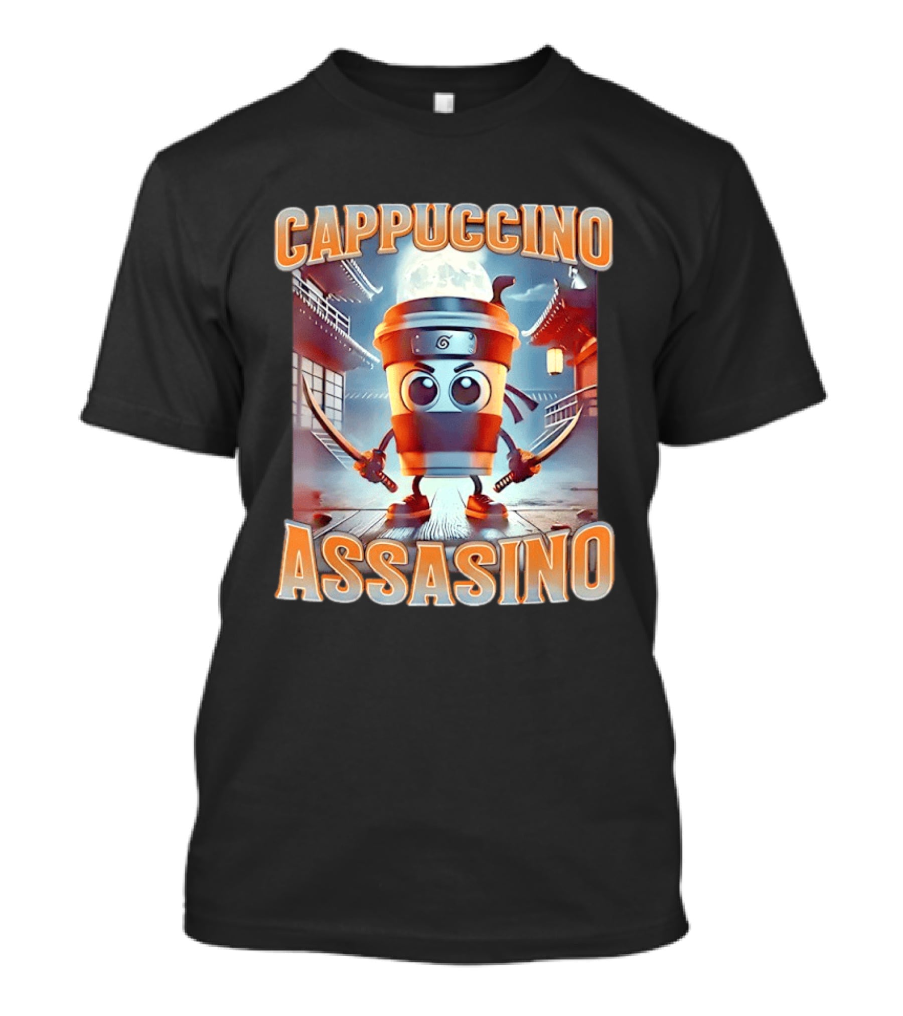 Cappuccino Assassino Samurai Warrior Ninja Martial Arts T-Shirt