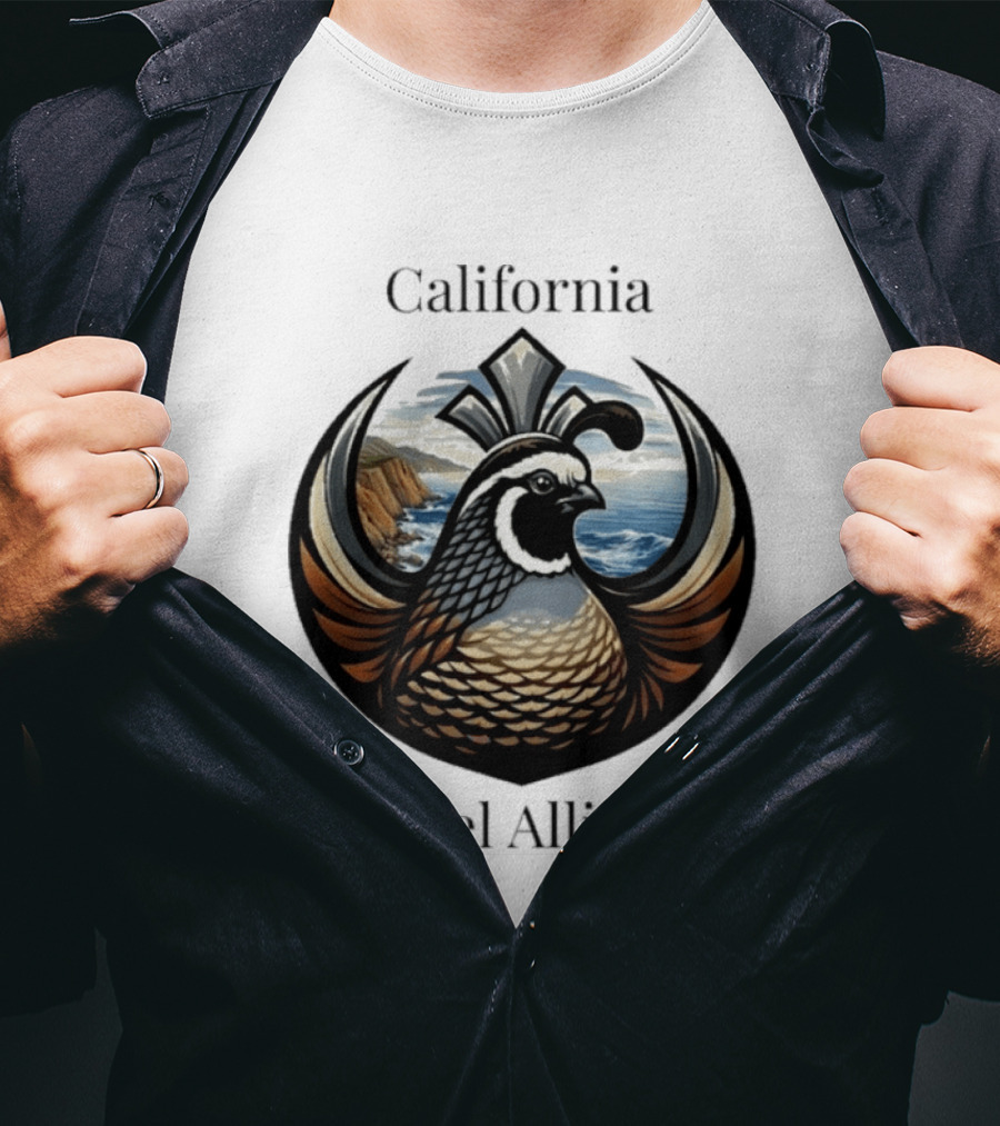 California Rebel Alliance Quail Coastal T-Shirt