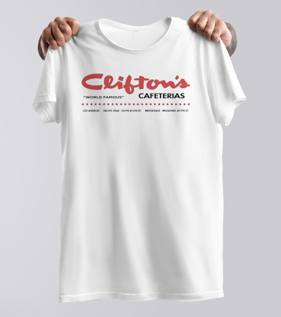 Clifton's World Famous Cafeterias Los Angeles California Retro Vintage Style Red T-Shirt