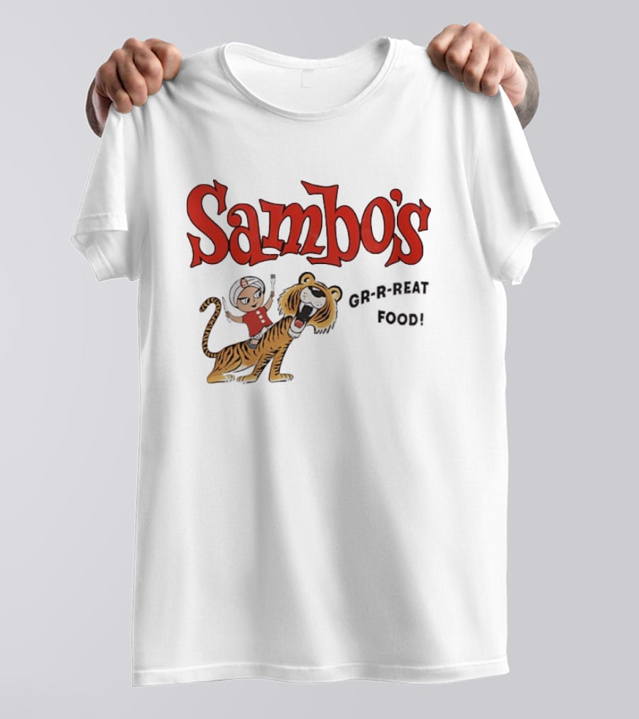 Kid Riding Tiger Sambo's Grrreat Food T-Shirt