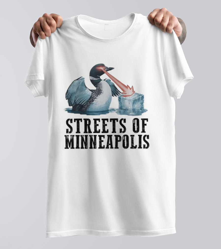 Loon Laser Eyes Melting Ice Streets Of Minneapolis T-Shirt