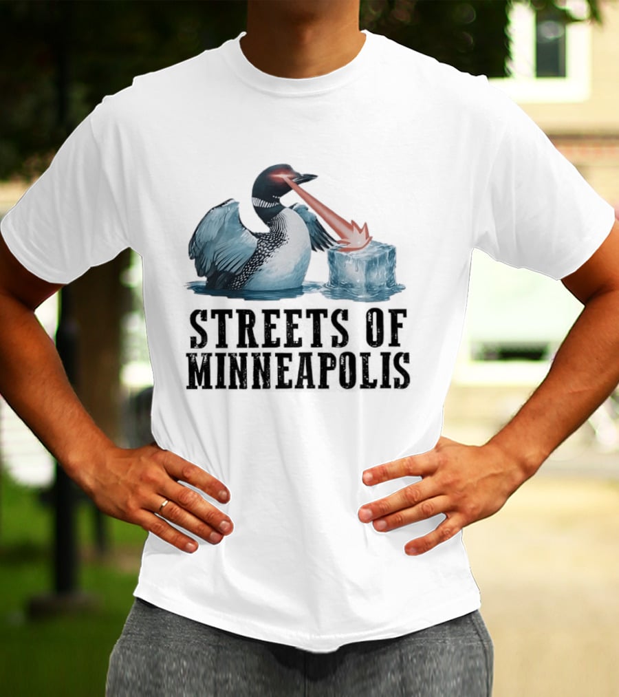 Loon Laser Eyes Melting Ice Streets Of Minneapolis T-Shirt