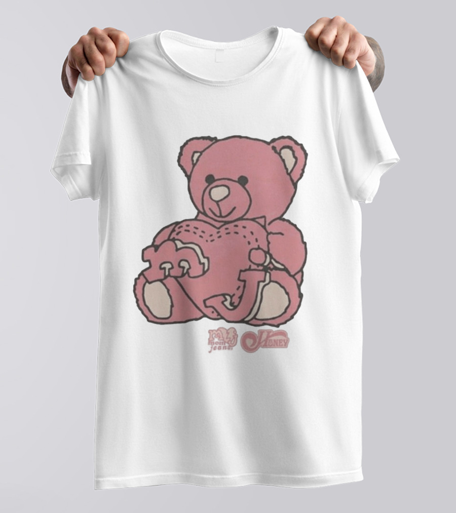 Mom Jeans Pink Bear Heart Honey T-Shirt