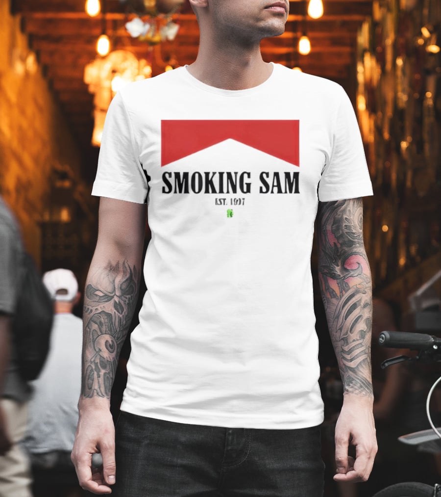 Smoking Sam Est 1997 Marlboro Man Seattle Football T-Shirt