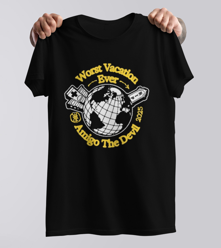 Amigo The Devil Worst Vacation Ever 2023 World Tour Circle Planet T-Shirt