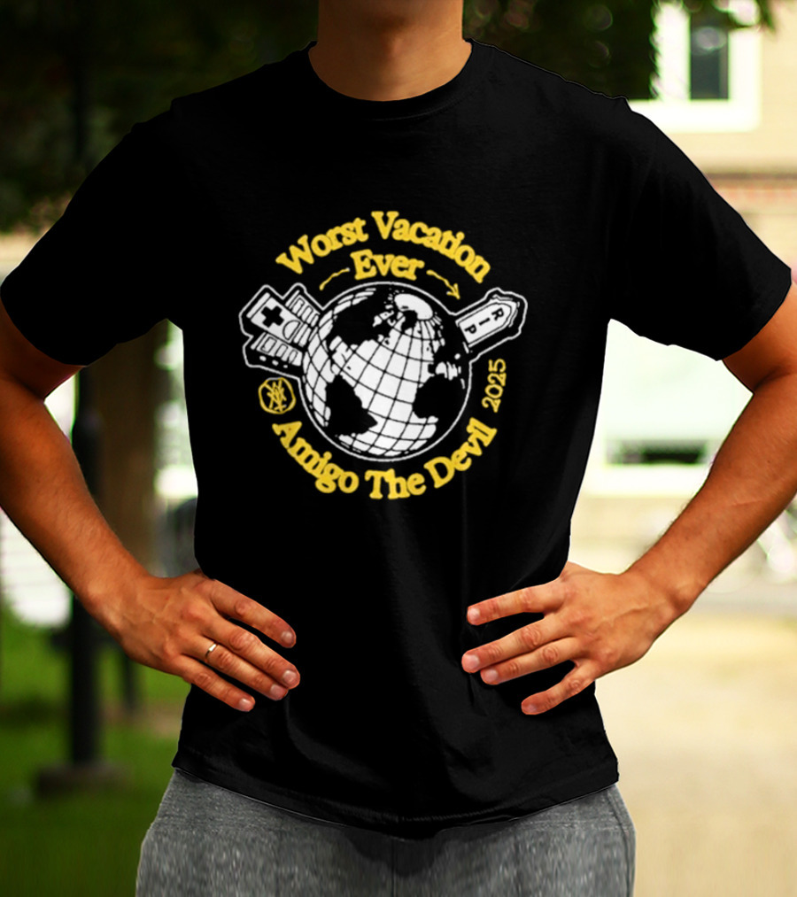 Amigo The Devil Worst Vacation Ever 2023 World Tour Circle Planet T-Shirt