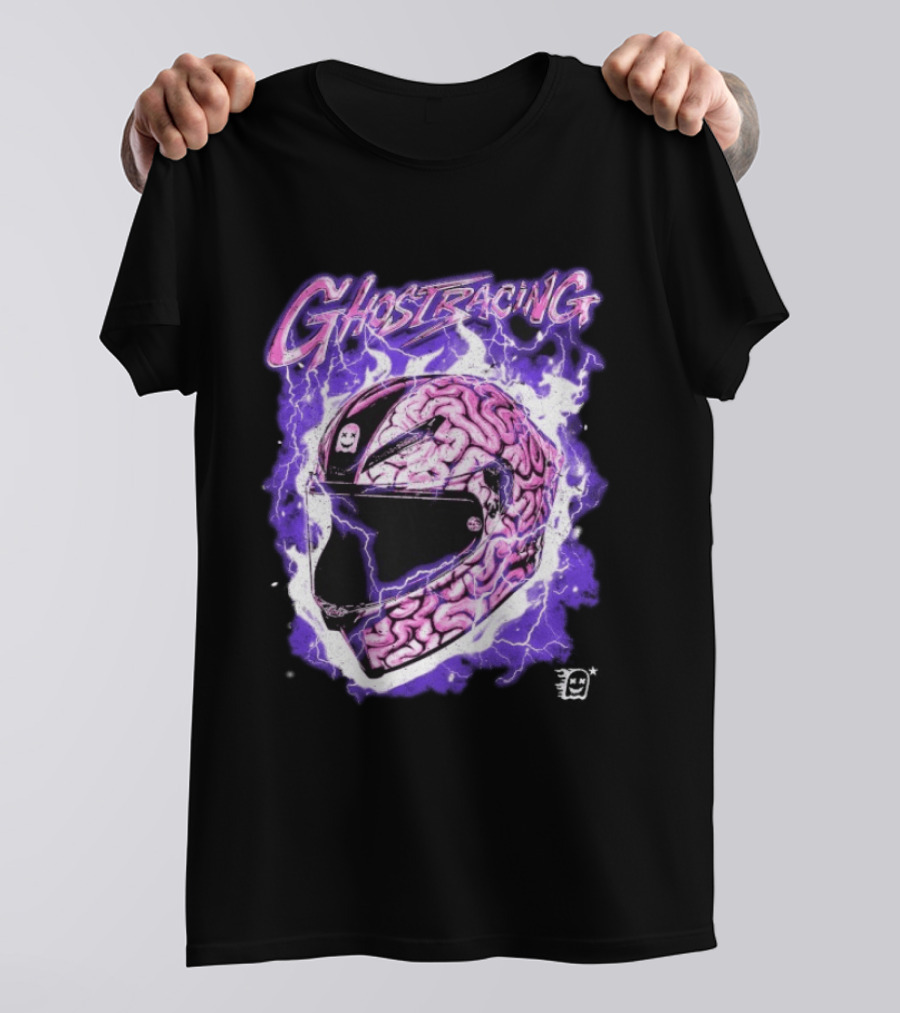 Ghost Racing Purple Brain Helmet Lightning Explosion T-Shirt