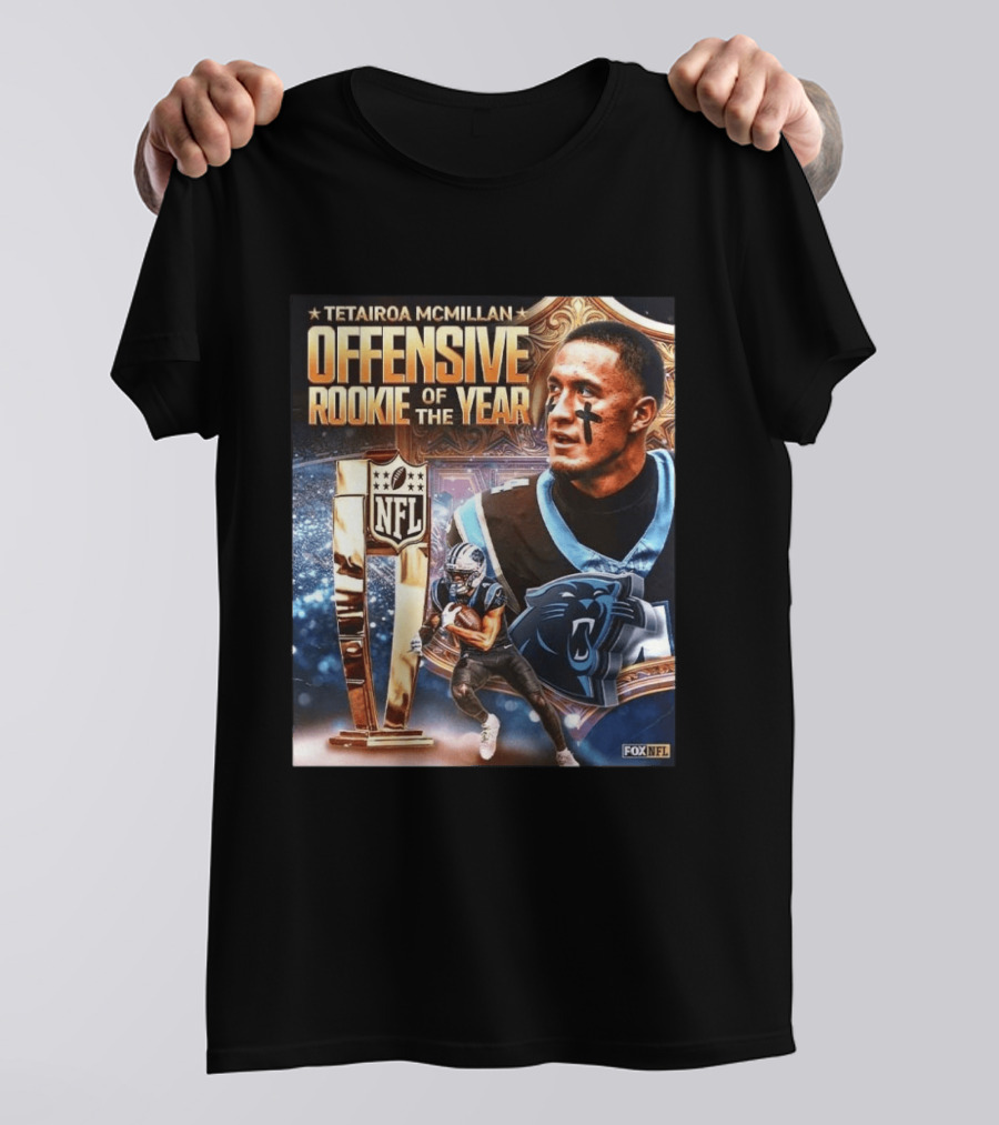 Tetairoa McMillan Carolina Panthers NFL Offensive Rookie Of The Year 2025 T-Shirt