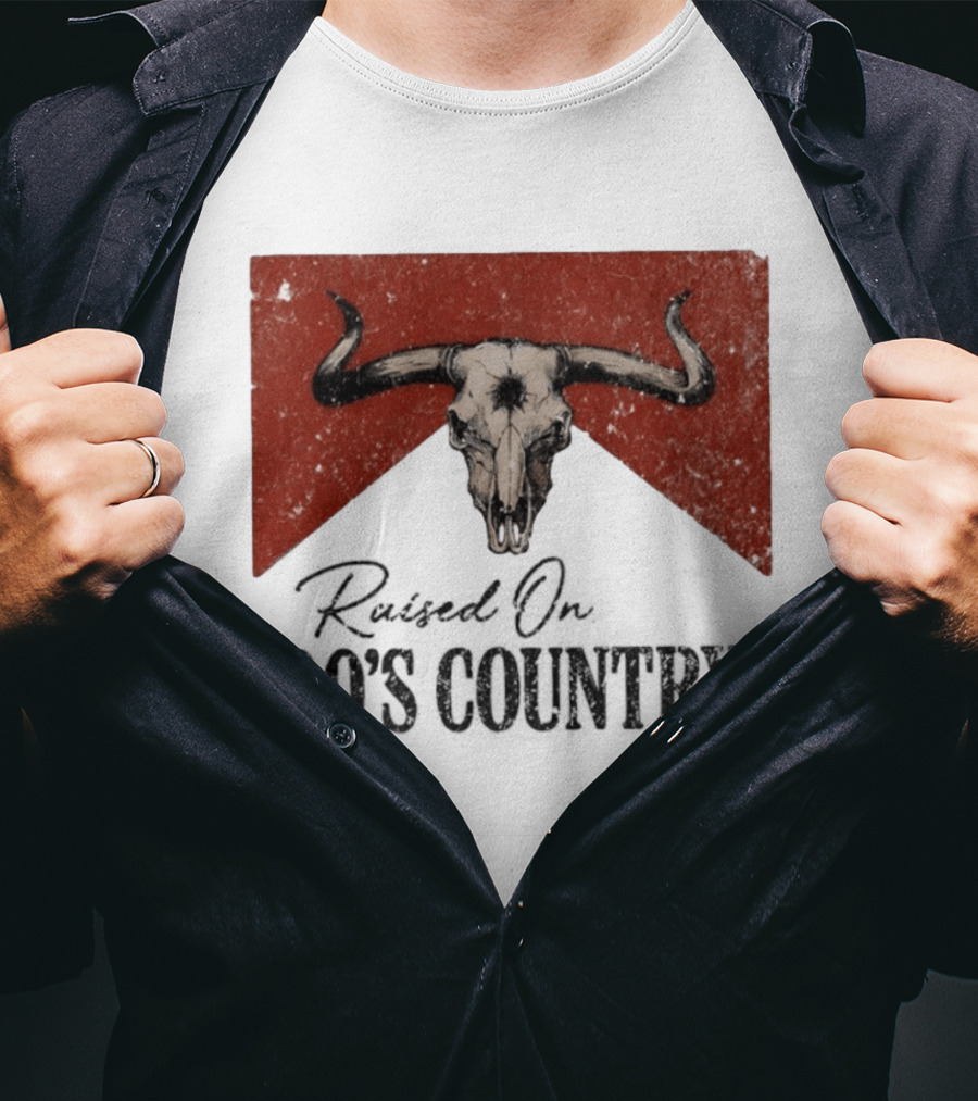Bull Skull Marlboro Raised On 90's Country T-Shirt