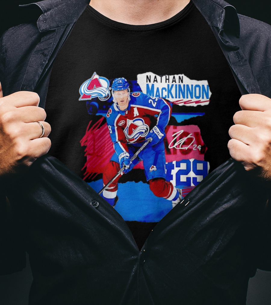 Nathan MacKinnon 29 Colorado Avalanche Hockey NHL Player T-Shirt