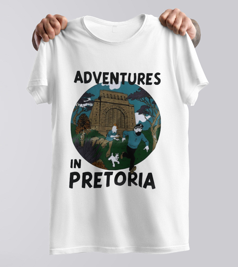 Adventures In Pretoria Tintin Captain Haddock Escape Scene T-Shirt