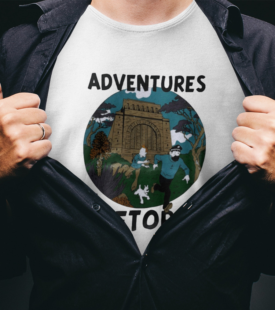 Adventures In Pretoria Tintin Captain Haddock Escape Scene T-Shirt