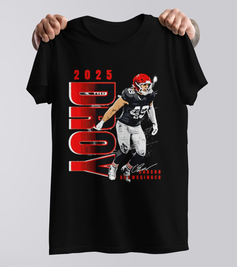 2025 DROY Carson Schwesinger Cleveland Browns T-Shirt