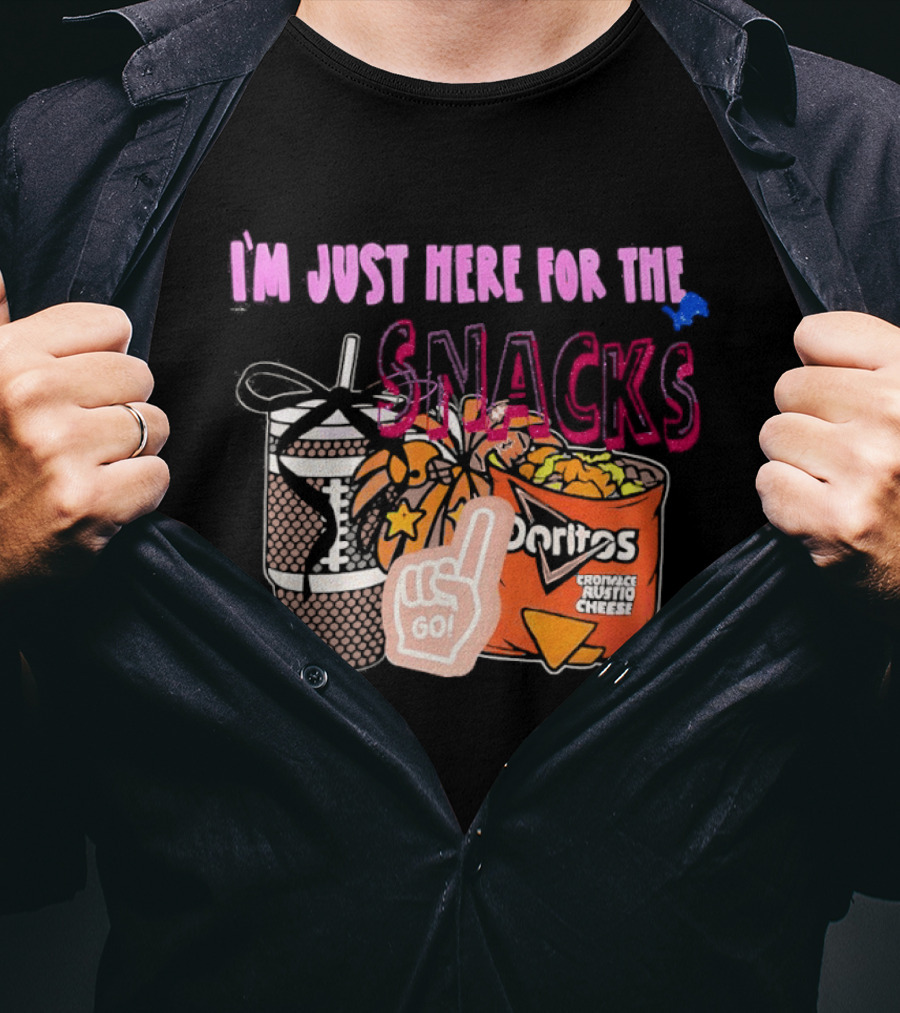 I'm Just Here For The Snacks Detroit Lions Doritos And Go Drink T-Shirt