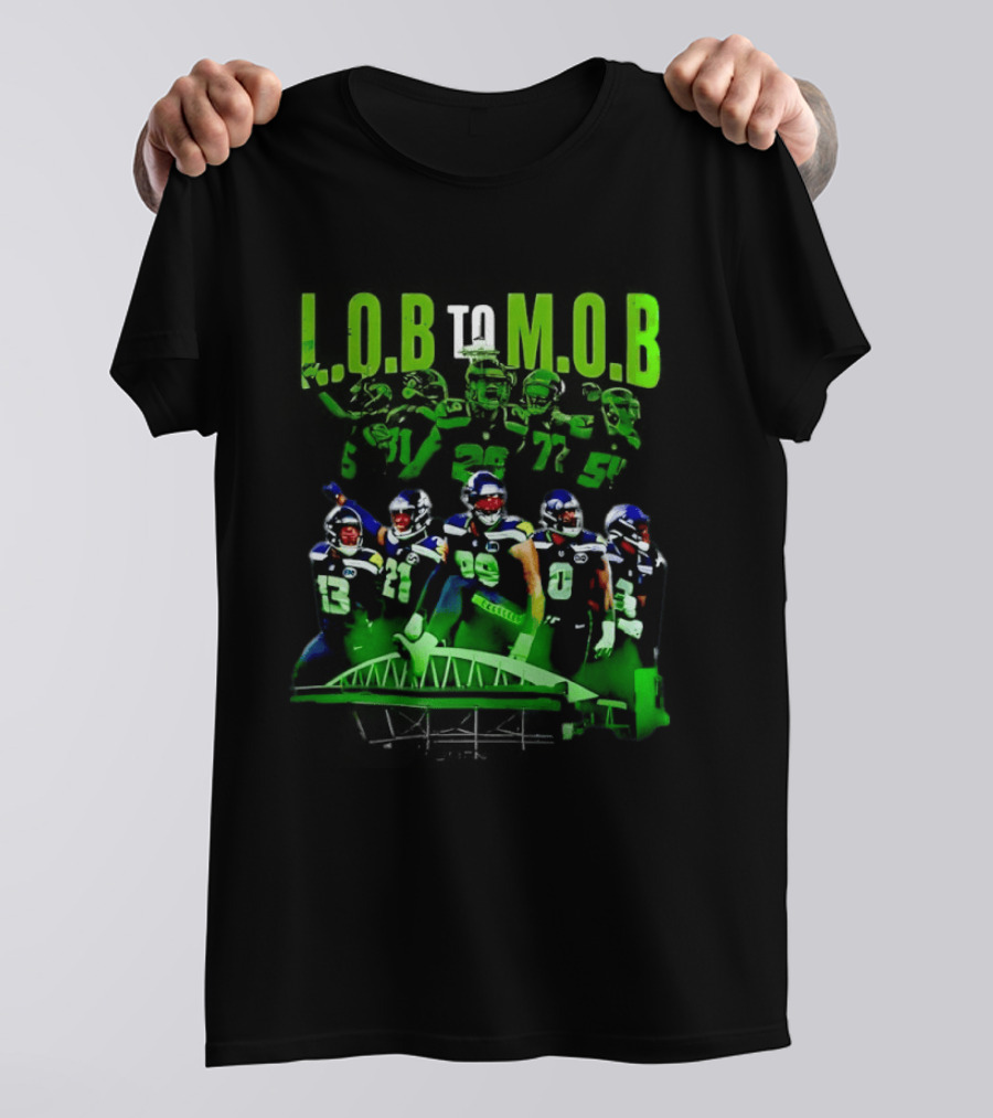 LOB To MOB Seattle Seahawks Players Bridge T-Shirt