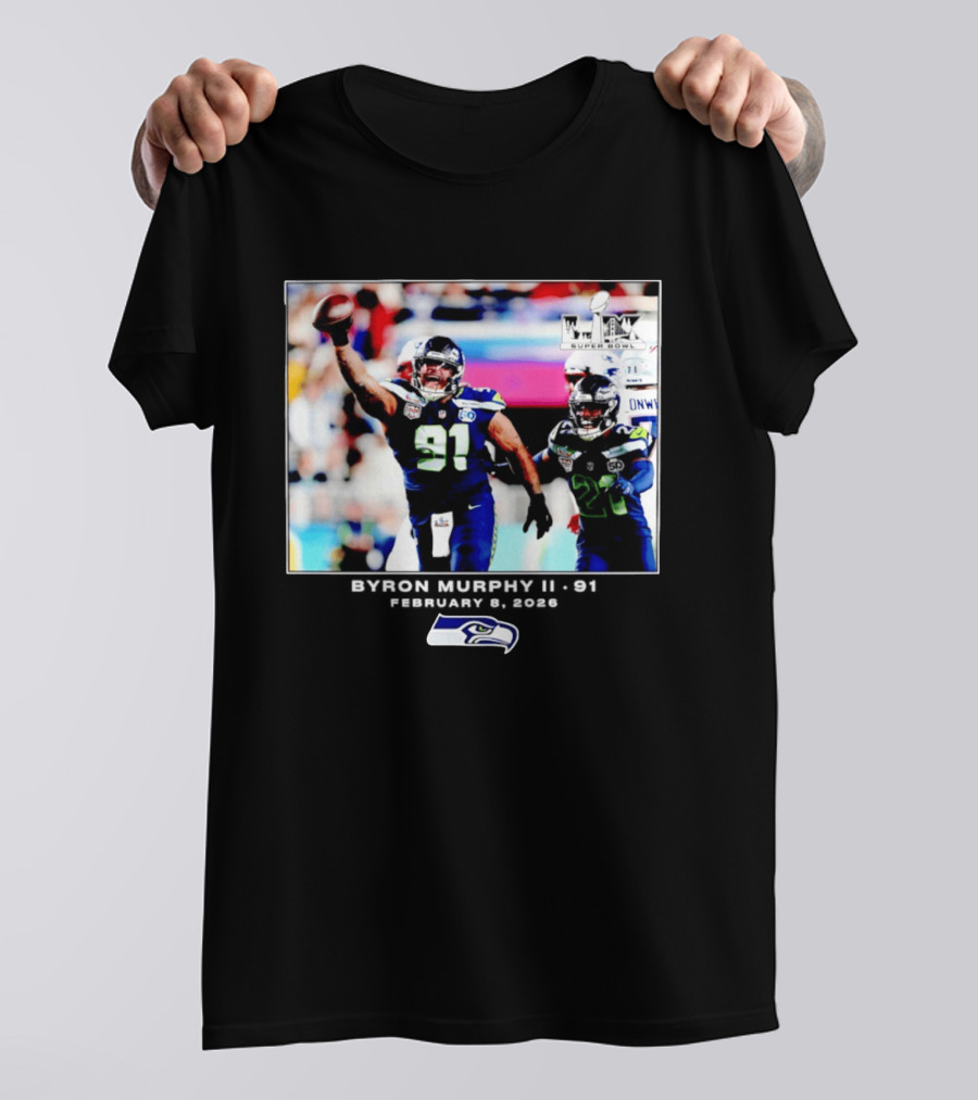 Byron Murphy II Seattle Seahawks Super Bowl LXI February 1 2026 T-Shirt
