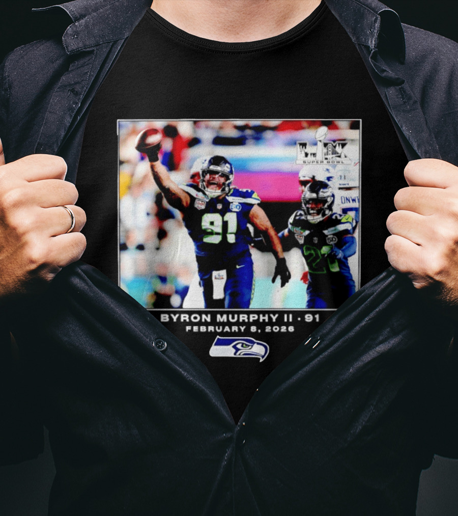 Byron Murphy II Seattle Seahawks Super Bowl LXI February 1 2026 T-Shirt