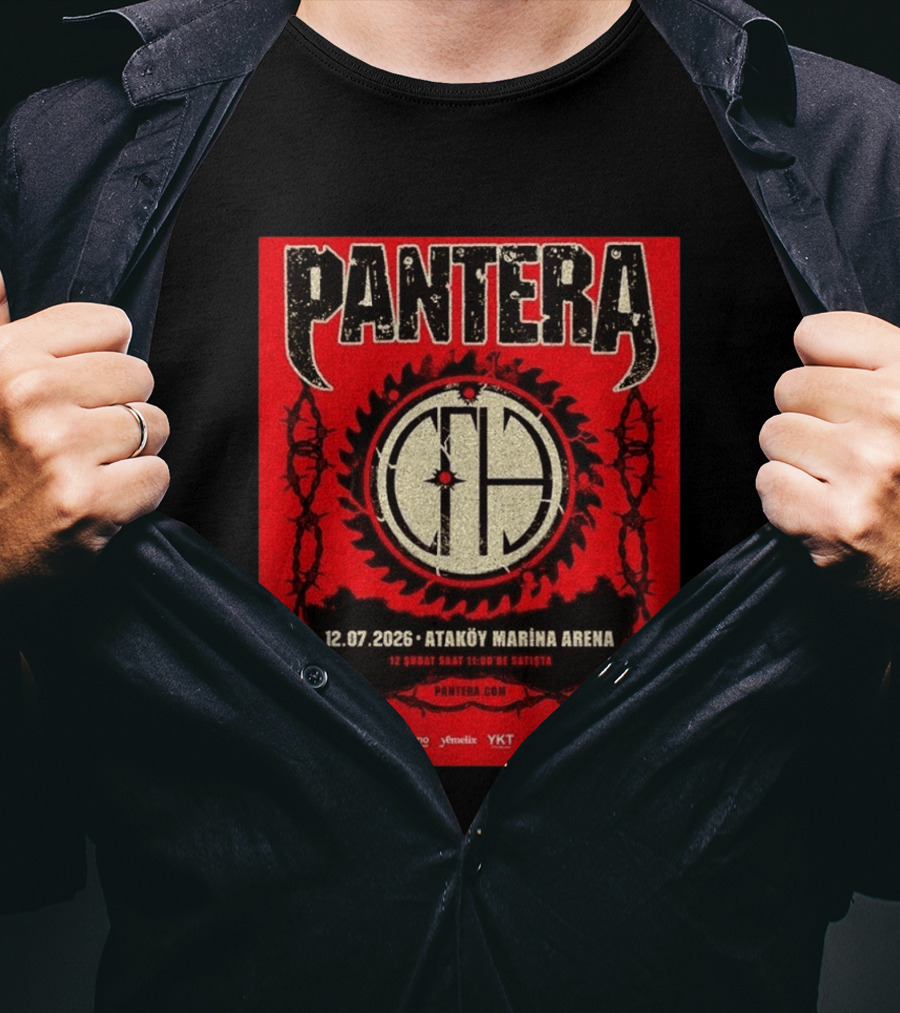 Pantera Istanbul 2026 Ataköy Marina Arena July 12 Concert Event T-Shirt