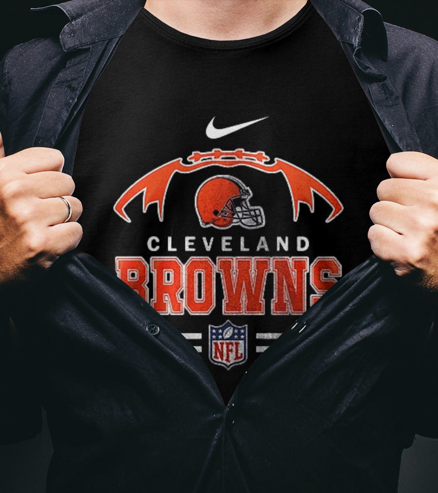Cleveland Browns NFL Grumpy Old Caterpillar Operator Nike Logo Football Helmet T-Shirt