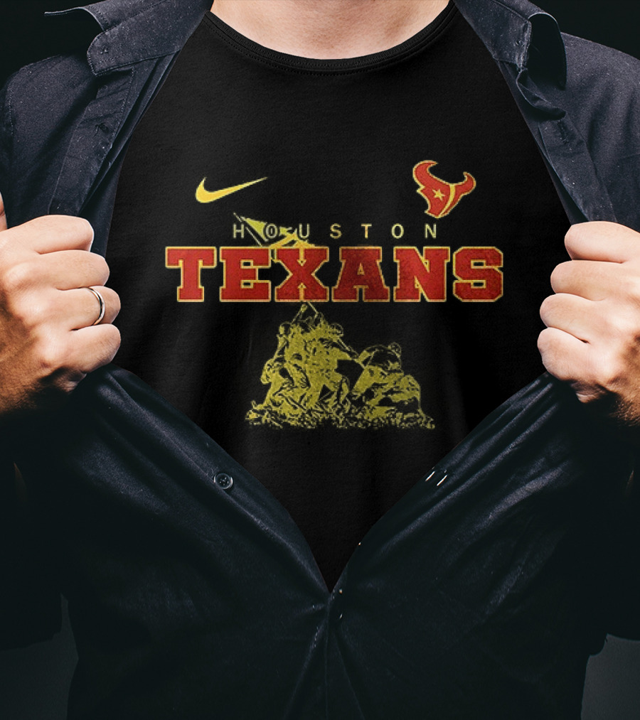 Houston Texans Being A Marine Is A Choice Being A Marine Veteran Is An Honor T-Shirt