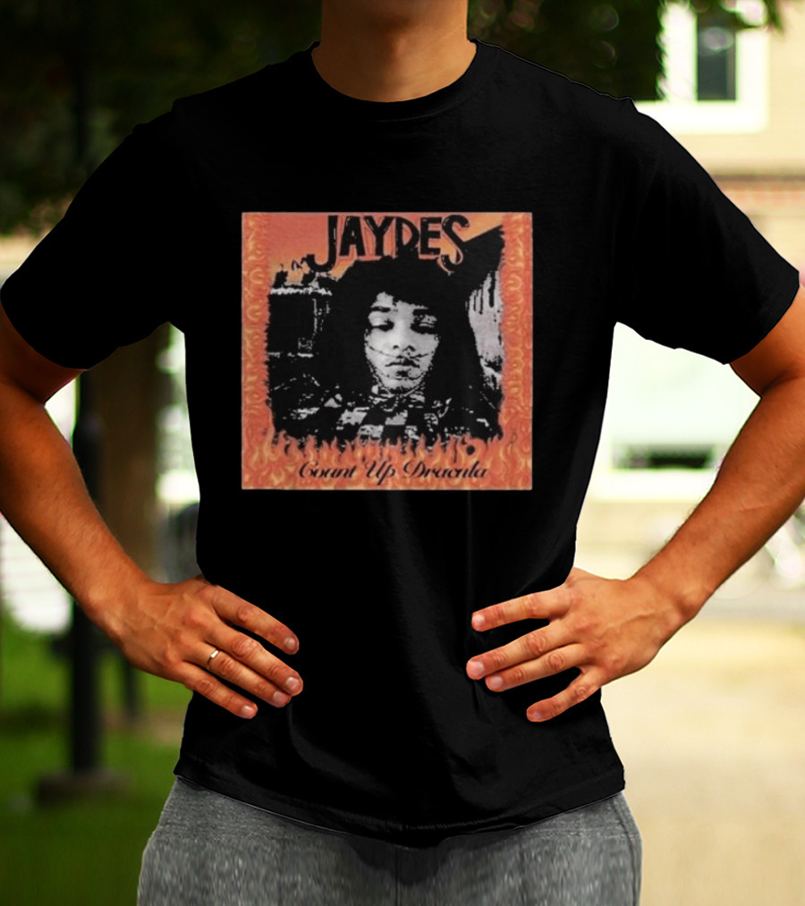 Jaydes Count Up Dracula Vintage Gothic Flames Checkerboard T-Shirt