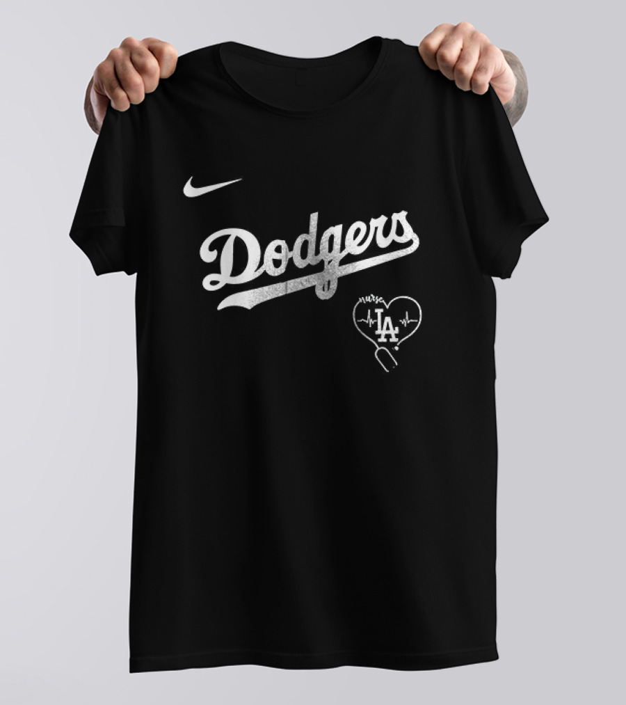 Nike Los Angeles Dodgers Heartbeat LA City Skyline T-Shirt