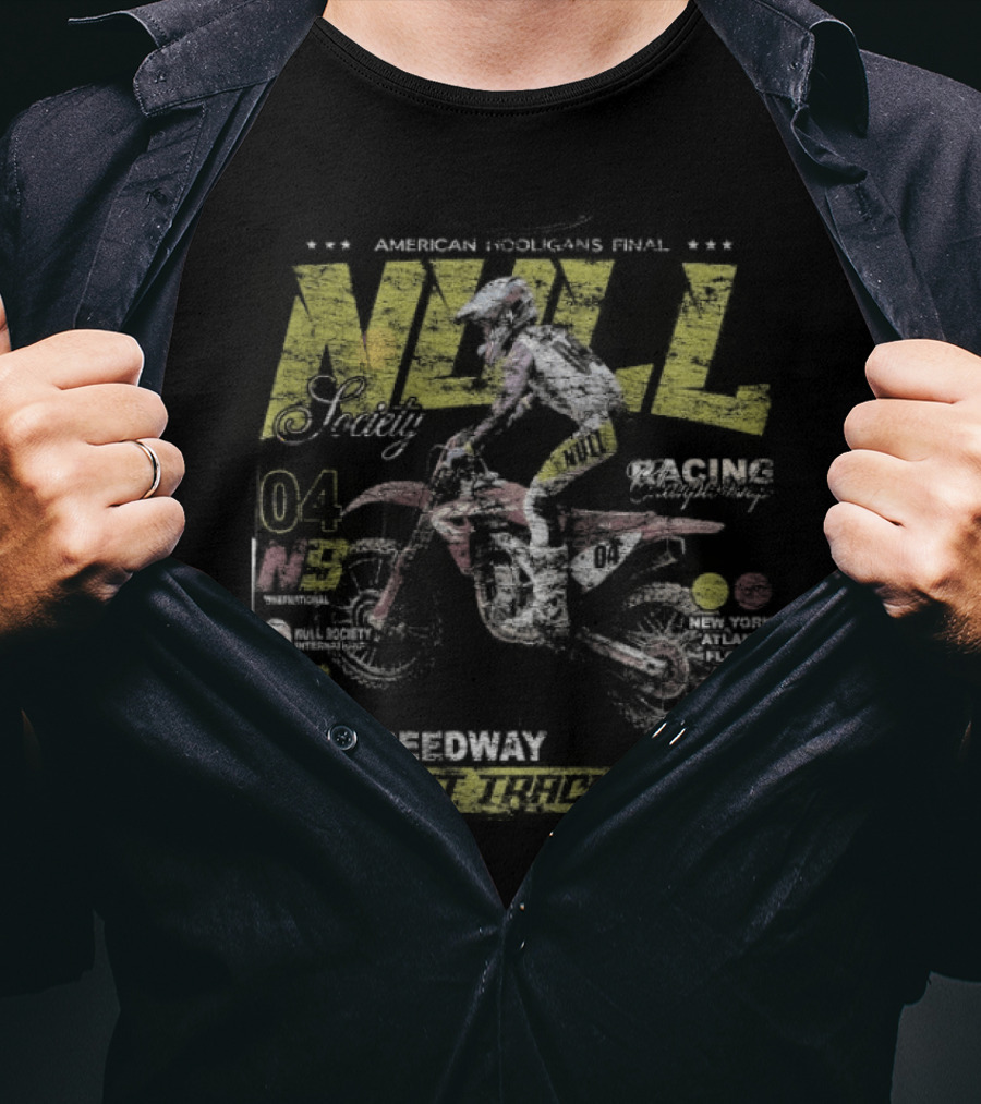 Null Society Speedway Flat Track Racer Motorcycle 4 T-Shirt