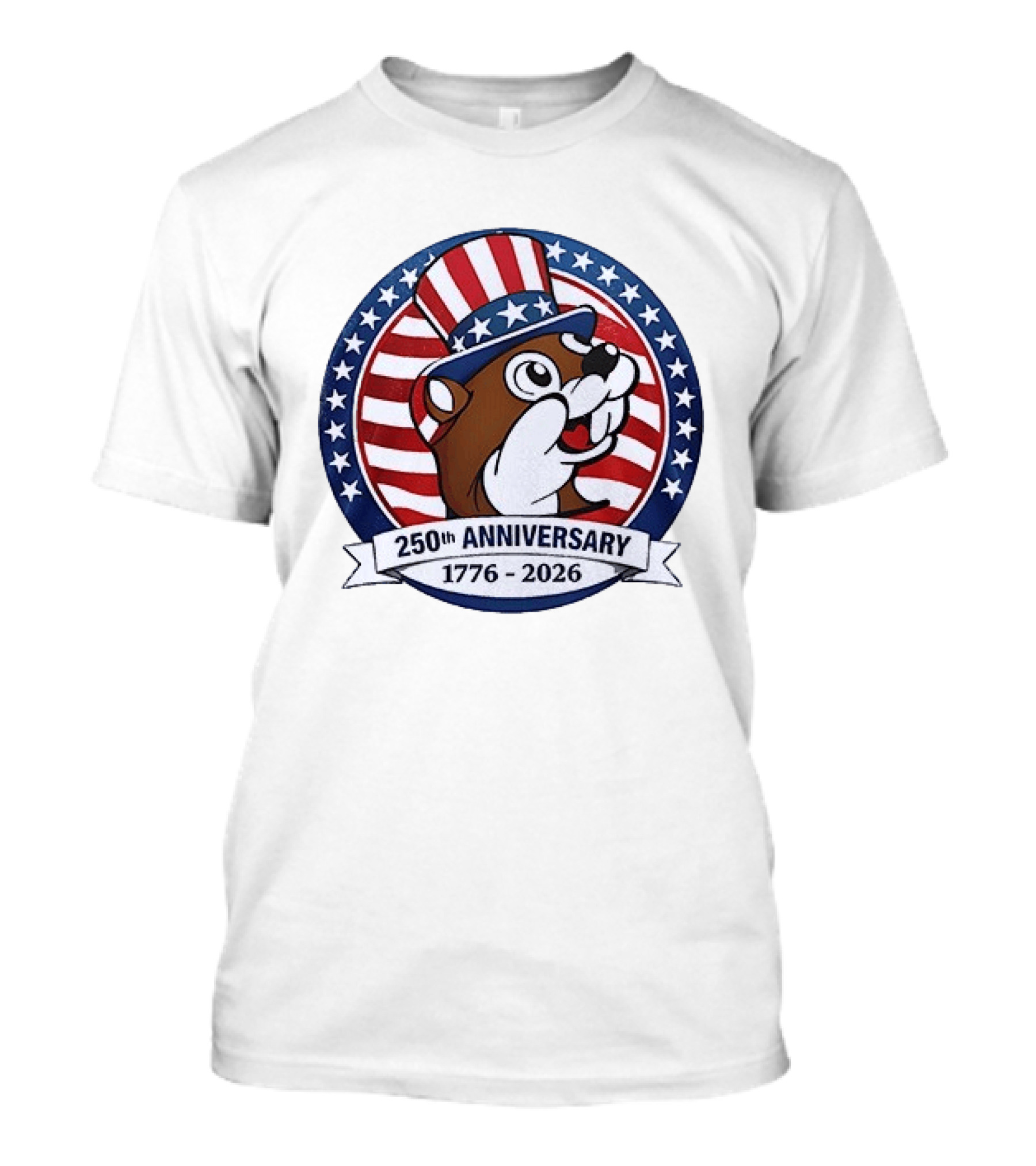 Buc Ee's 250th Anniversary 1776 2026 Patriotic Beavers With Stars And Stripes Hat T-Shirt