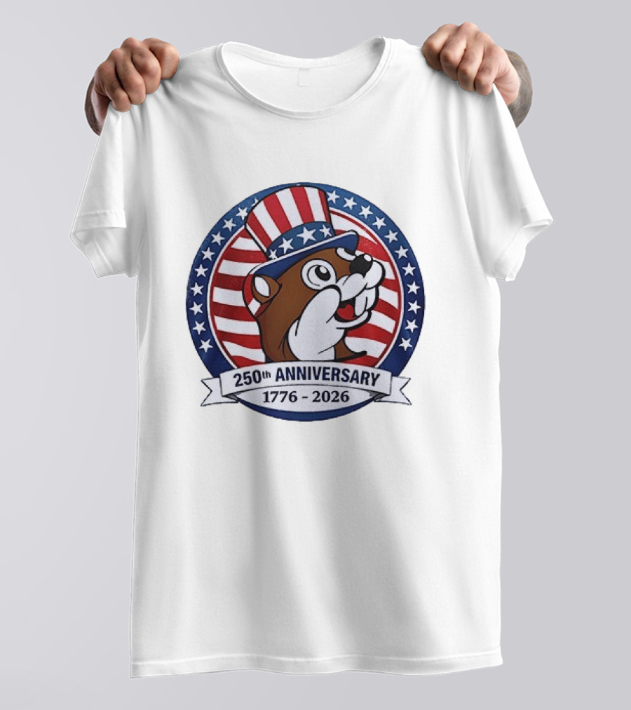 Buc Ee's 250th Anniversary 1776 2026 Patriotic Beavers With Stars And Stripes Hat T-Shirt