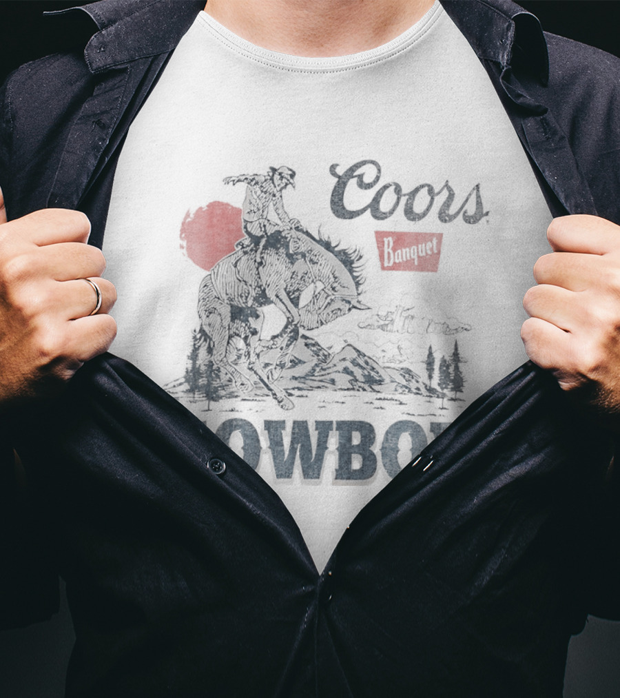 Coors Banquet Cowboy Rodeo Sunset Wrangler T-Shirt