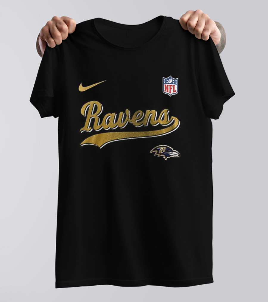 Baltimore Ravens Nike NFL Gold Logo 250th Anniversary Collaboration T-Shirt