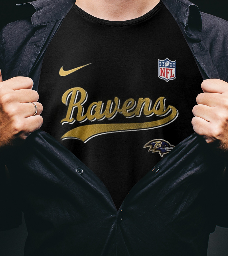 Baltimore Ravens Nike NFL Gold Logo 250th Anniversary Collaboration T-Shirt