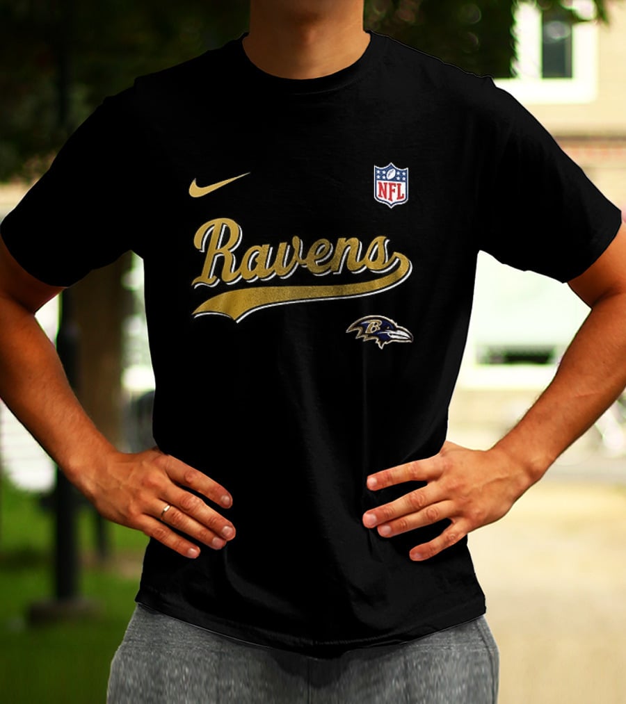 Baltimore Ravens Nike NFL Gold Logo 250th Anniversary Collaboration T-Shirt