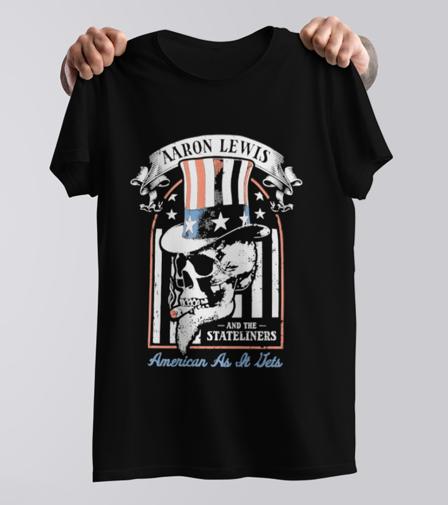 Aaron Lewis Uncle Sam Skull And The Stateliners American As It Gets T-Shirt