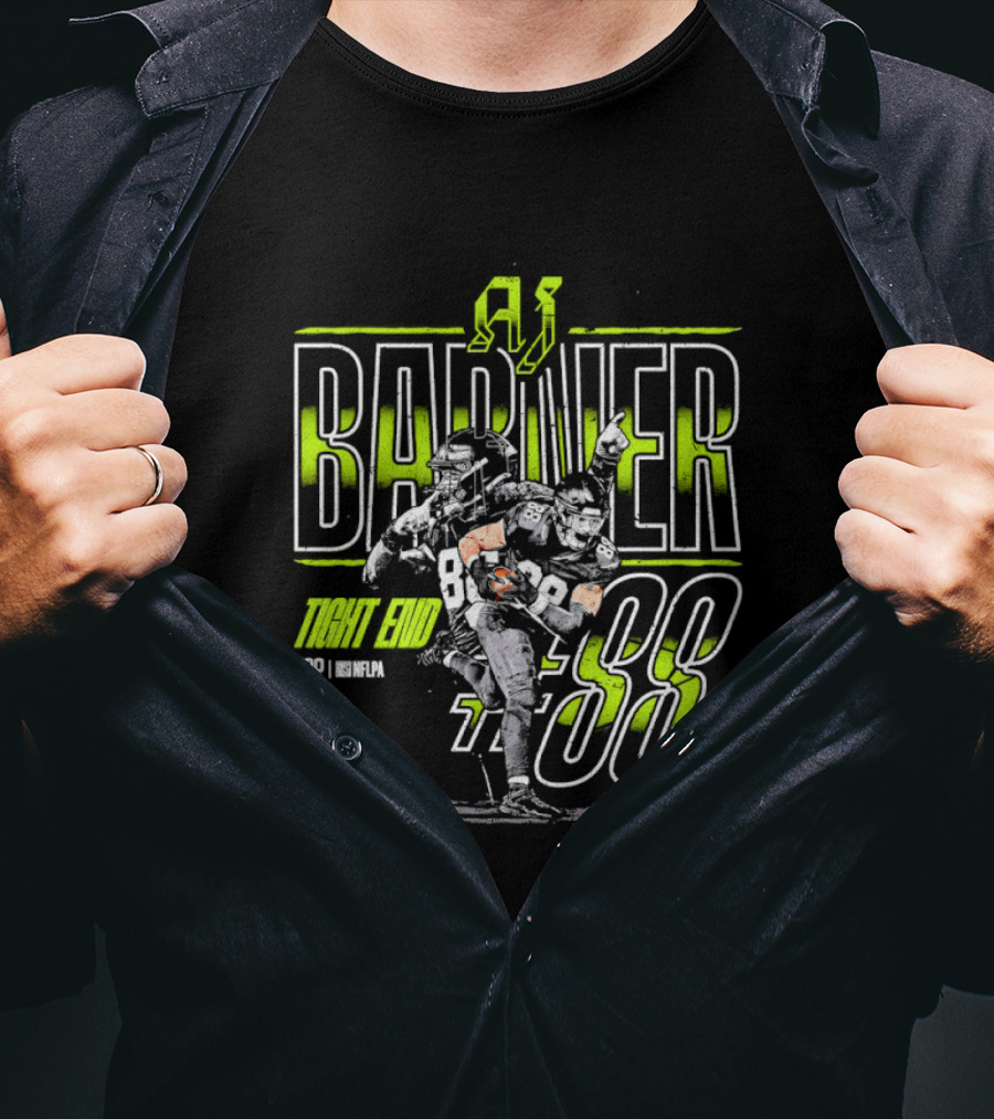 AJ Barner Seattle Seahawks 88 Name Number Tight End T-Shirt