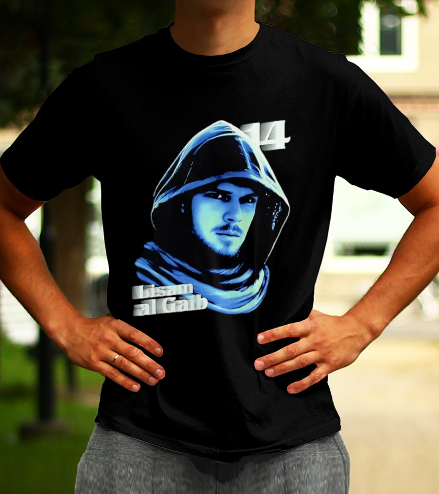 Lisam Al Gaib 14 Hooded Figure Mysterious Blue Aura T-Shirt