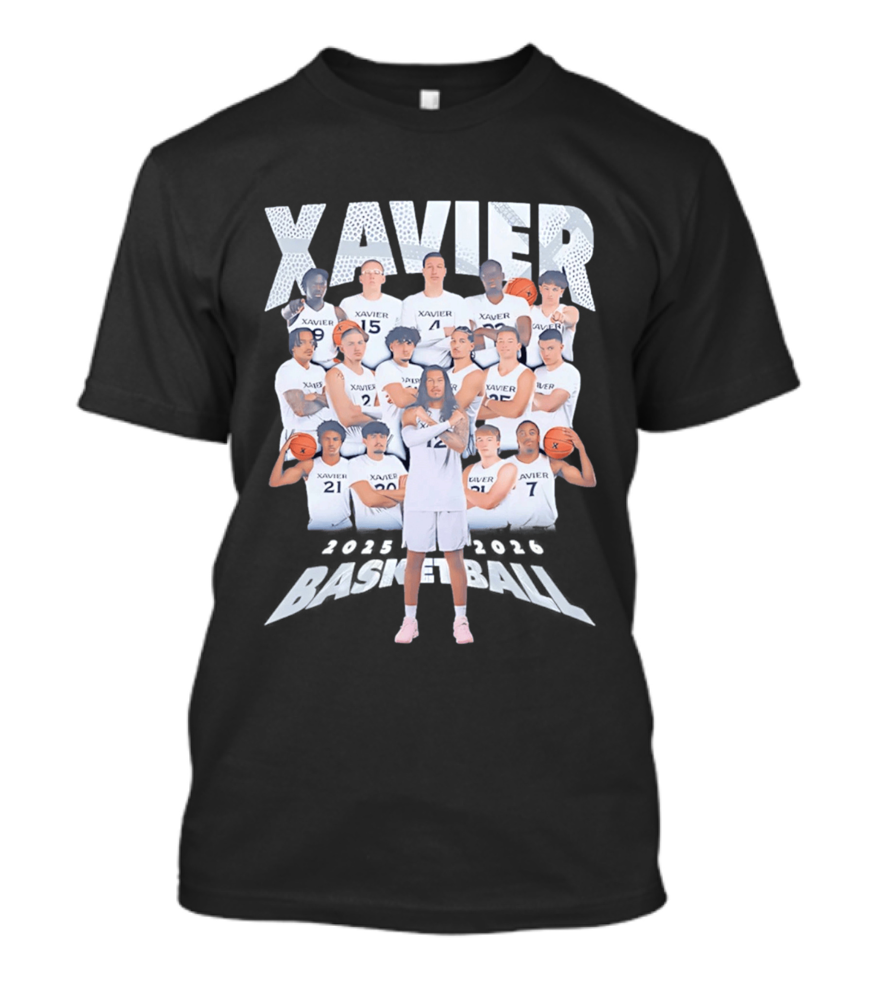 Xavier Men's Basketball 2025 2026 Team Player Roster Collage T-Shirt