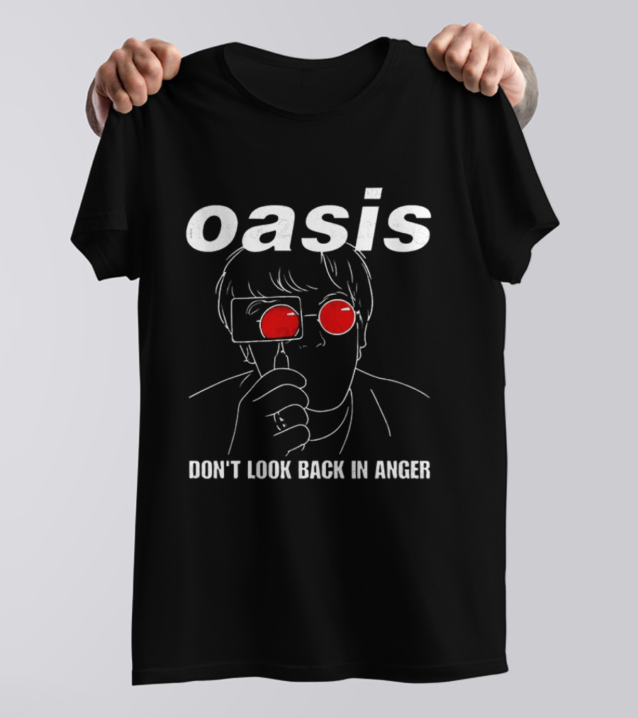 Oasis Don't Look Back In Anger Red Sunglasses T-Shirt