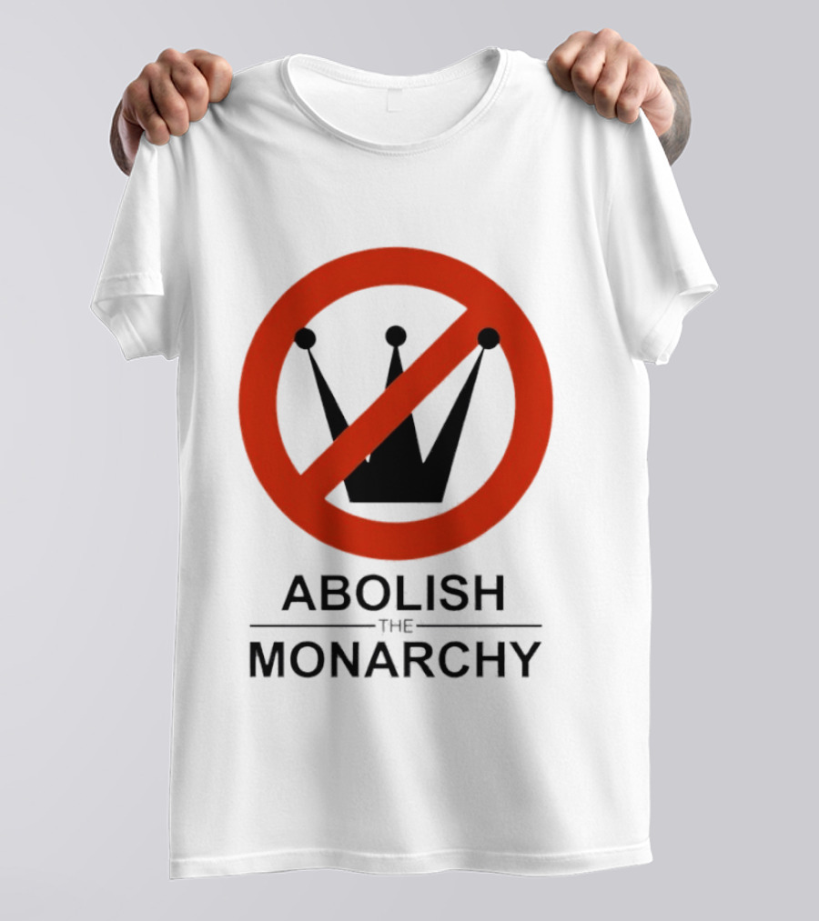 Abolish The Monarchy Crown Symbol With Red Strike Through T-Shirt