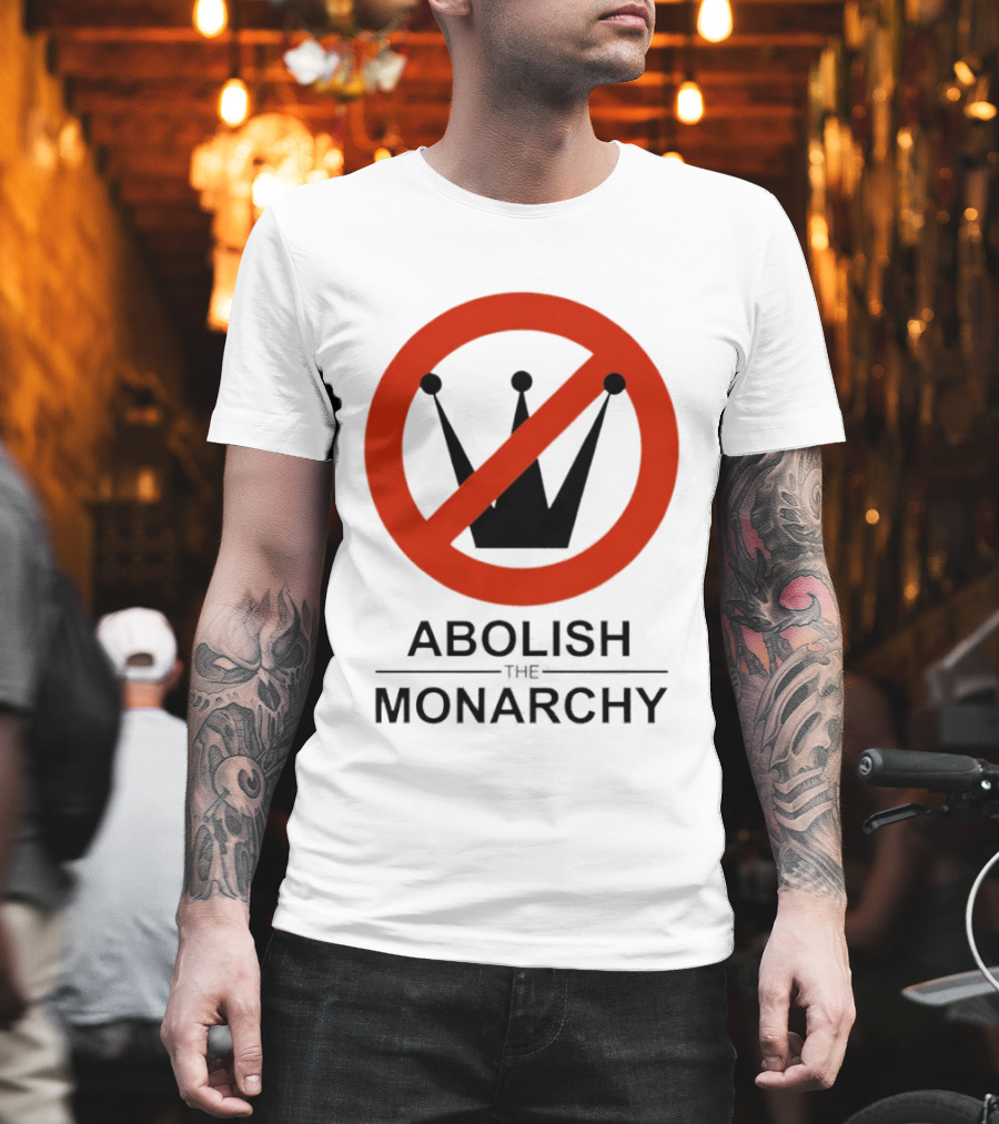Abolish The Monarchy Crown Symbol With Red Strike Through T-Shirt