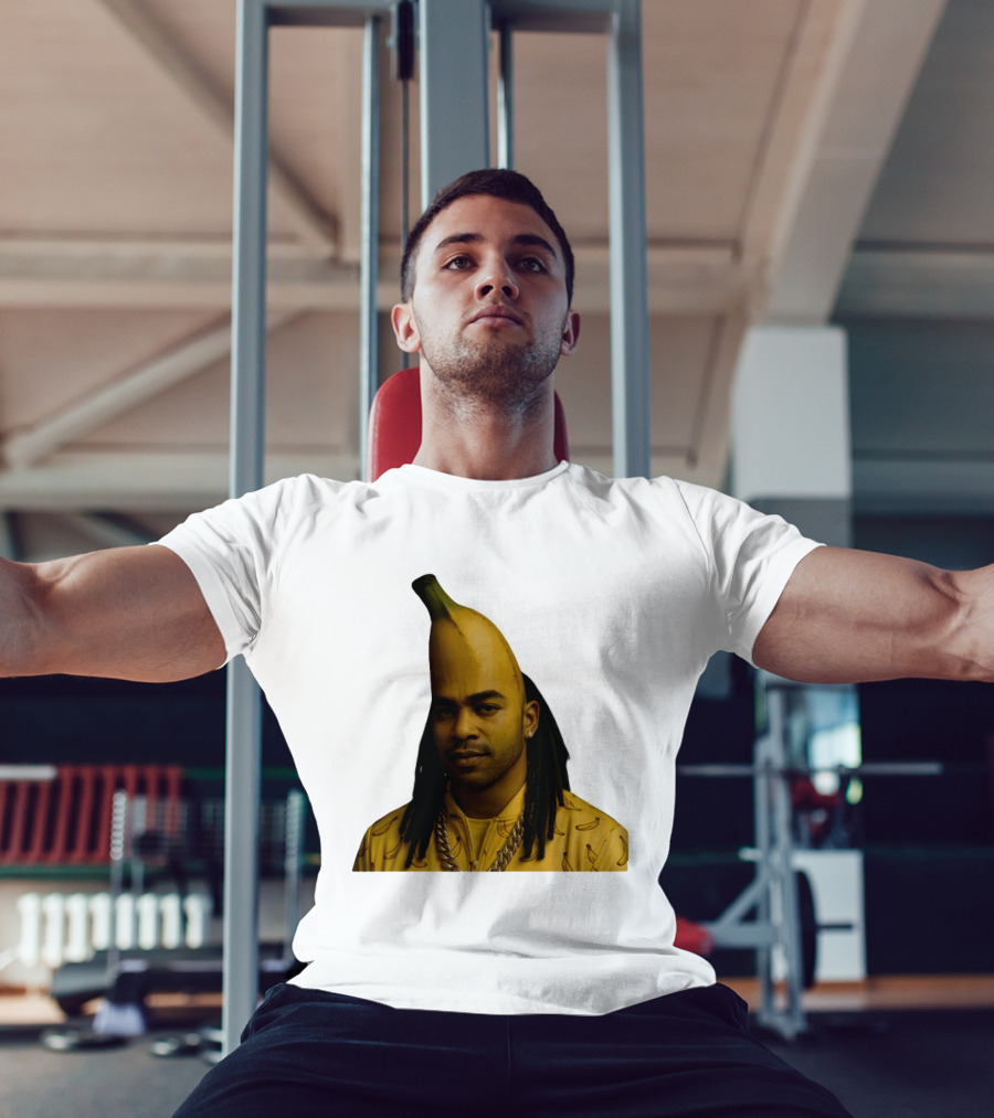 Banana Santana Face Head Banana Man With Dreadlocks And Chain T-Shirt