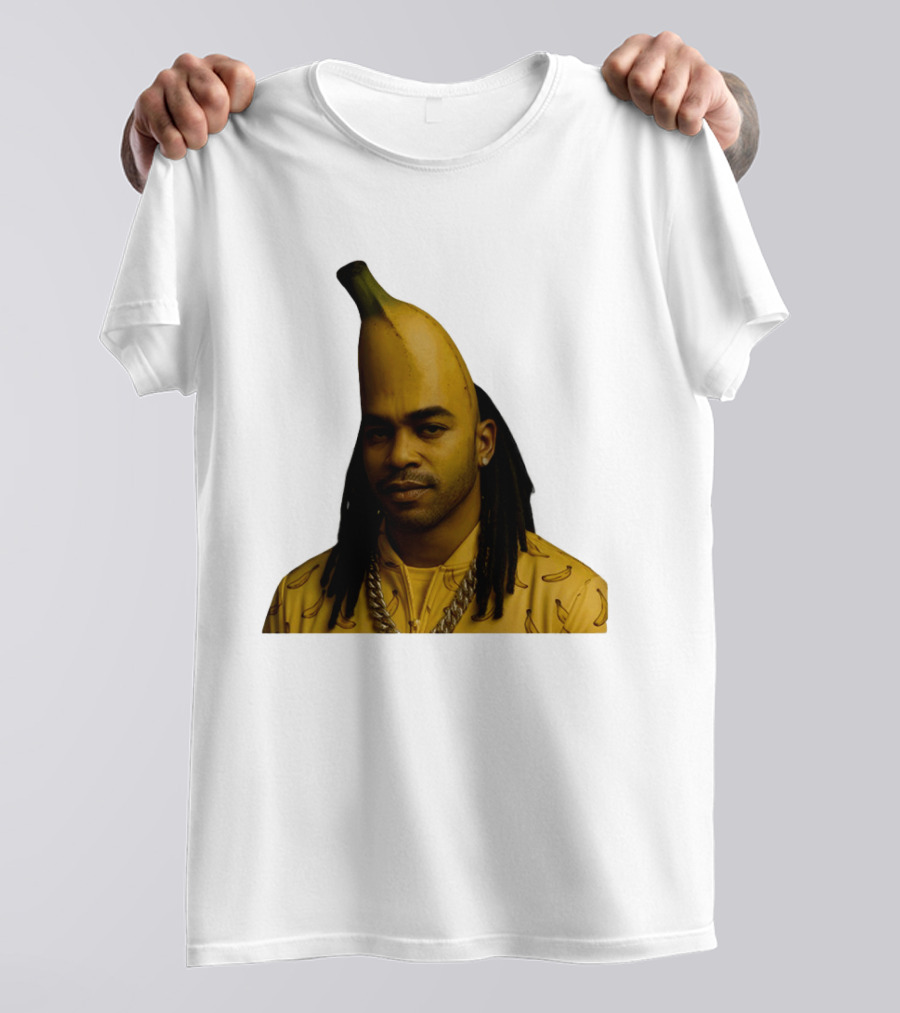 Banana Santana Face Head Banana Man With Dreadlocks And Chain T-Shirt