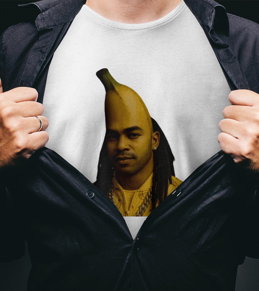 Banana Santana Face Head Banana Man With Dreadlocks And Chain T-Shirt